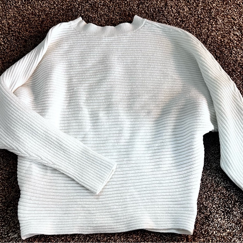 Cozy White Ribbed Sweater
